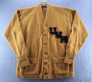 VINTAGE Sand Strick UWM Varsity Pullover Erwachsene 48 College Cardigan 60er WI USA - Bild 1 von 11