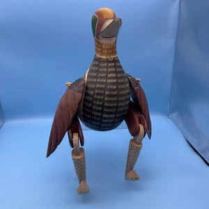 Pier 1 Estante de Madera Tallada Cuidador Pato Mallardo Alas Movibles Piernas Arte Popular De Colección - Imagen 1 de 8