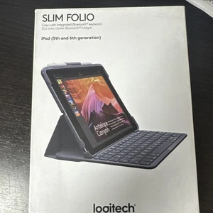 Logitech Slim Folio Case Bluetooth Keyboard for iPad 5th And 6th Gen - Picture 1 of 2