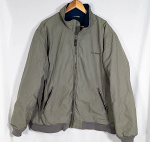Chaqueta de calentamiento LL Bean vintage para hombre XL verde forrada de lana cremallera completa EE. UU. - Imagen 1 de 12