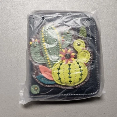 NUEVO ORGANIZADOR CARTERA CHALA AZUL MARINO CACTUS SUCULENTO CREMALLERA Foto 1 de 2