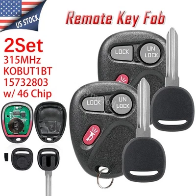2 para GMC Sierra Yukon Sonoma 1999 2000 2001 mando a distancia de 3 botones + llave de coche ID46 Foto 1 de 4