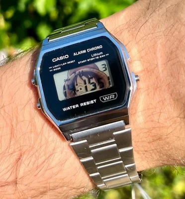Luffy Mod – Modified Watch Based on Casio A158 Silver Digital Watch with Manga - Image 1 of 4