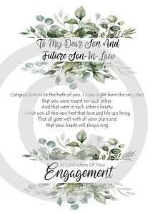 NEW  MY Son & Son-In-Law On Your Engagement A5 Card Celebration Love - Picture 1 of 4