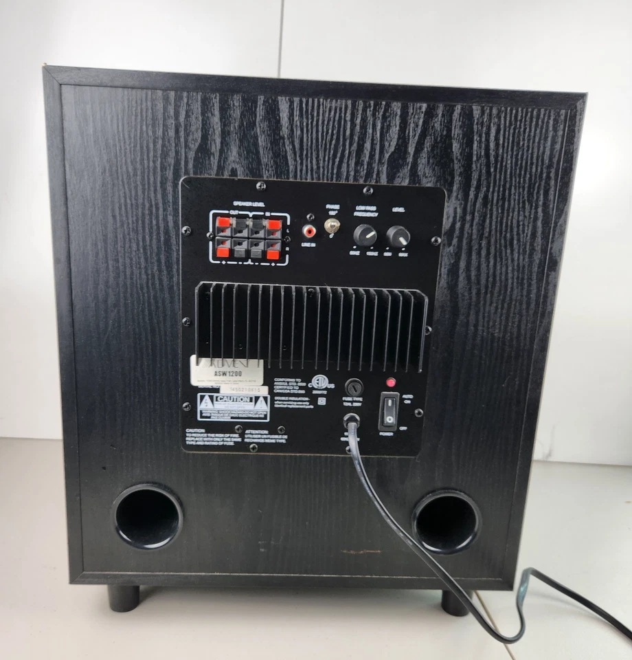 Altavoz subwoofer Advent ASW1200 12" solo negro con cable para sistema de cine en casa Foto 1 de 4