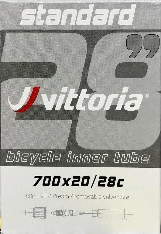 Tubi butile standard Vittoria 700 x 20-28 60 mm nucleo valvola estraibile - Immagine 1 di 1