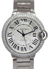 Cartier Ballon Bleu 36mm 18k białe złoto diament zegarek samochodowy + pudełko WE96006Z3 3004