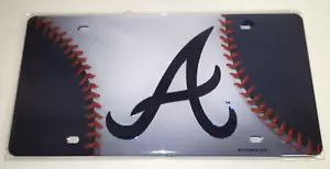 Atlanta Braves MLB Ball Design Laser Tag License Plate by WinCraft - Picture 1 of 2