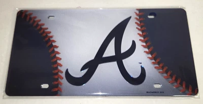 Atlanta Braves MLB Ball Design Laser Tag License Plate by WinCraft - Image 1 of 2