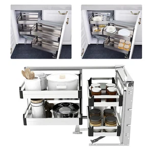 Organizador de esquina para persianas de cocina cierre suave gabinete de gran capacidad ajustable - Imagen 1 de 15