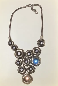 Vintage Gold Tone & Rhinestone Choker Necklace 41cm Long & 8cm Extension - Picture 1 of 8