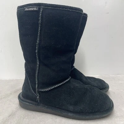 Bearpaw Botas Negras Gamuza Mujer 7 Emma Cortas Cuero Piel de Oveja Forradas Nieve Foto 1 de 4