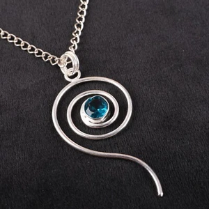 Bisel de plata esterlina apatita natural esposa boho artesanal nuevo colgante joyería - Imagen 1 de 6