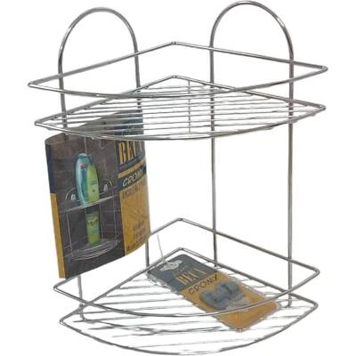 BECA Mensola doccia angolare 2 ripiani cromata angoliera agno doccia 23 x 23 x 36.5