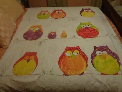 Copripiumino matrimoniale Carre Blanc Paris Gufo 100% cotone double face - Immagine 1 di 4