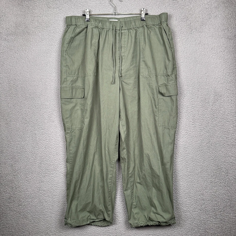 Sonoma Pants Womens XL Green Gorpcore Cropped Cargo Hiking Pull On Utility Y2K - Image 1 of 4