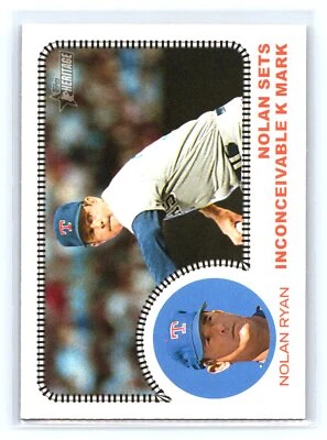 2022 Topps Heritage #AA-9 Nolan Ryan  Texas Rangers Mint - Image 1 of 2