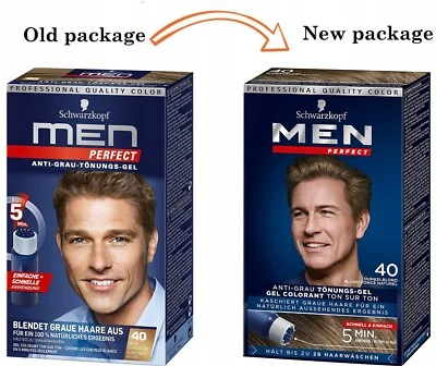 40 Natural Dark Schwarzkopf MEN PERFECT Anti Grey Natural Hair Color Gel - image 1 of 4