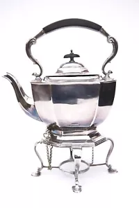 Silver-plated tilting spirit kettle, Carrington & Co - Picture 1 of 15
