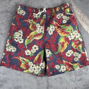 Vintage Polo Sport Ralph Lauren Swim Trunks Mens Large Red Hawaiian Lined Floral - Picture 1 of 16