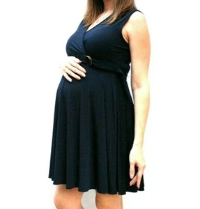 Maternal America Womens Dress Navy Blue Size Small Maternity Soft Msrp $119 Nwot - Picture 1 of 8