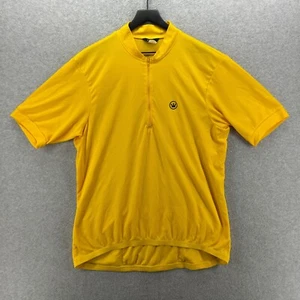 Canari Cycling Jersey Mens Size XXL Yellow Short Sleeve 1/4 Zip Pockets Made USA - Picture 1 of 9