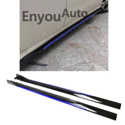 For Nissan Versa 86" Side Skirt Extension Rocker Panel Splitter Black Blue Foto 1 de 4