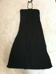 Nuevo con etiquetas Liz Lange Maternidad Maxi Vestido Halter Top Grande Maxi Cubierta Negro - Imagen 1 de 6