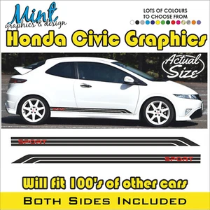Honda Civic Type R Side Sport Vinyl Stripes Decals Stickers Graphics NO P&P 020 - Picture 1 of 4