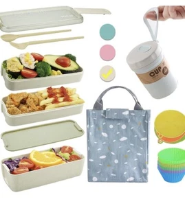 Bento Box Japanese Lunch Box Kit (11 PCS) Bento box, Lunch bag, Soup cup & more - Picture 1 of 6