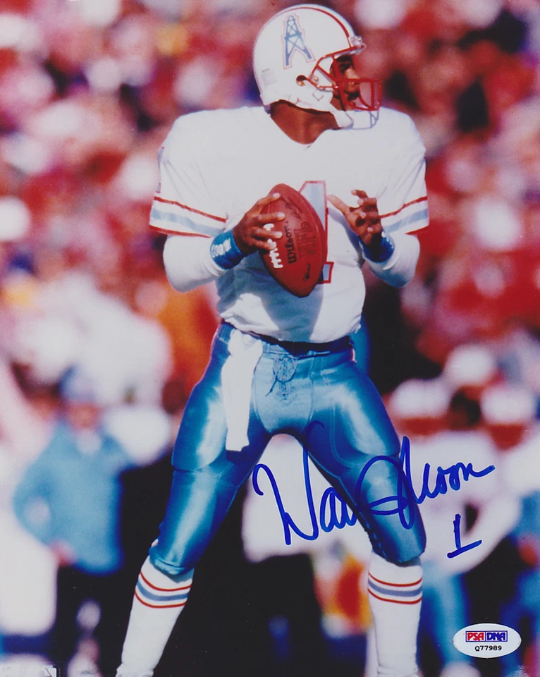 Warren Moon SIGNED 8x10 Photo Houston Oilers PSA/DNA AUTOGRAPHED - Image 1 of 1