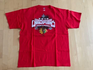 Herren T-Shirt NHL 2010 Majestic XL Chicago Blackhawks Rot Stanley CUP Playoffs - Bild 1 von 2