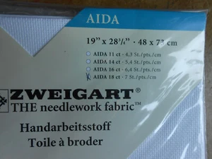Zählstoff Aida 70 Stiche /10cm Zweigart 100% Baumw. 48x73cm Fb. weiß 1 - Bild 1 von 2