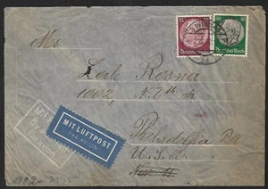 WWII AUSTRIA TO US AIR MAIL GERMAN REICH HINDENBURG STAMPS ON CENSOR COVER 1940 - Picture 1 of 2
