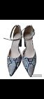 Fantastic Pointed Faux Snakeskin, Ankle Buckled High Heeled Shoes Size 7