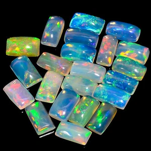 Natural Welo Ethiopian Opal Baguette Cabochon Gemstone 5 Ct. Lot 10X5 mm EO-15 - Picture 1 of 3