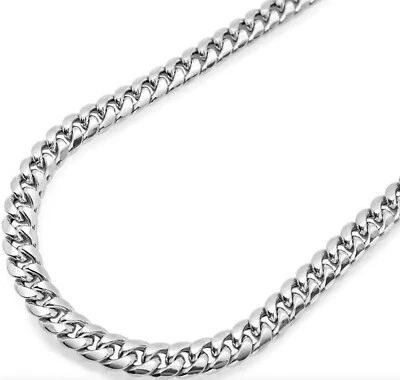 Sterling Silver Heavy 7mm CUBAN Curb Chain 16 18 20 22 24 26 30 inch - Solid 925 - Image 1 of 4
