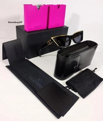 Valentino V-Goldcut I Cat Eye Women's Sunglasses, Gold, Black - Image 1 of 4