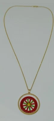 COLLANA IN ARGENTO 925 MAGLIA ROLO 60 CM RUOTA DI CARRO SMALTO COLORATO(DMC0011) - Immagine 1 di 4