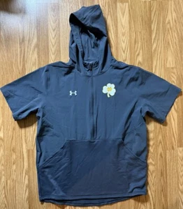 Notre Dame Football Team Issued Under Armour 1/2 Zip Jacke Größe Large grau - Bild 1 von 4