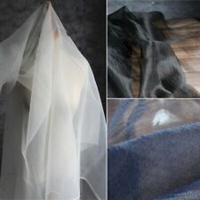 1M Trasparente Crinkle Organze Tessuto Solido Crepe Panno Cucito Fai Materiali