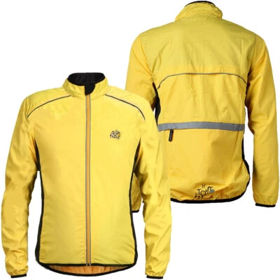 Bicycle Cycling Jacket Long Sleeves Waterproof Reflective Windbreaker Rain Coat - Image 1 of 4