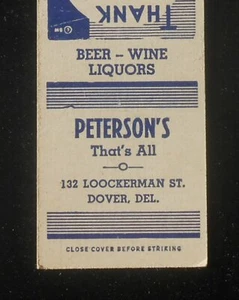 Liquori vino birra Peterson's That's All anni '40 132 Loockerman St. Dover DE Kent C - Foto 1 di 1