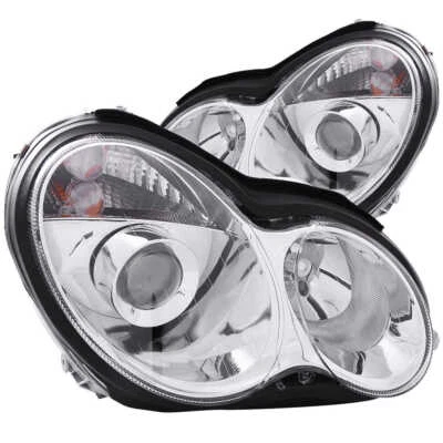 Chrome Clear Lens Projector Headlight Set fits 2001-2005 Mercedes-Benz C240 - Image 1 of 2