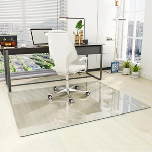 [Tempered Glass] 46" X 55" Glass Chair Mat, Heavy Duty Hard Tempered Glass Mat w - Picture 1 of 5