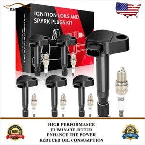 Ignition Coils & Iridium Spark Plugs Kit For Acura CL 2001-2003 RL 2005-2008 - Picture 1 of 19