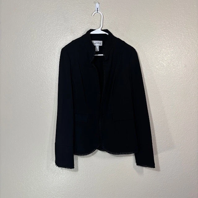 Chaqueta Blazer Joseph Ribkoff Mujer 10 Frente Abierto Riffle Negra Foto 1 de 4