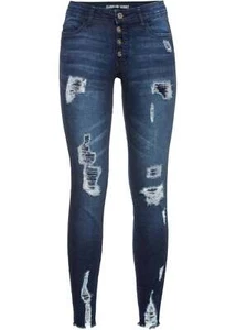 Super Skinny-Jeans Destroyed Gr. 36 Dunkelblau Denim Used Damenjeans Hose Neu - Bild 1 von 1