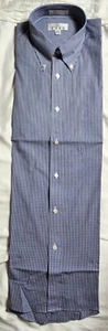 ENRO Long Sleeve Dress Shirt Mens 16 1/2 32-33 Plaid Blue White Cotton Button - Picture 1 of 4