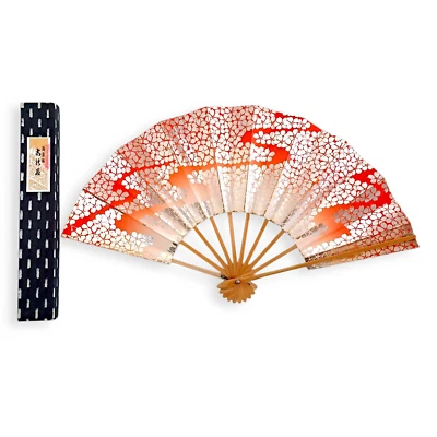 Ventilador de papel plegable japonés Odori Sensu Geisha de mano marco de madera decoración P34 Foto 1 de 4